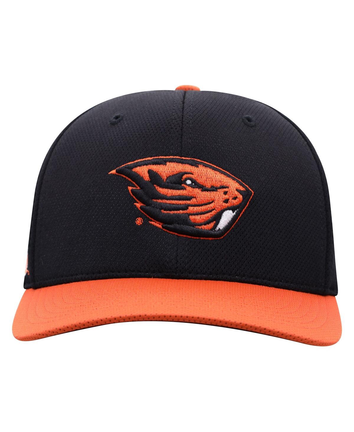 Top Of The World Men's Black Oregon State Beavers Reflex Fitted Hat In Black