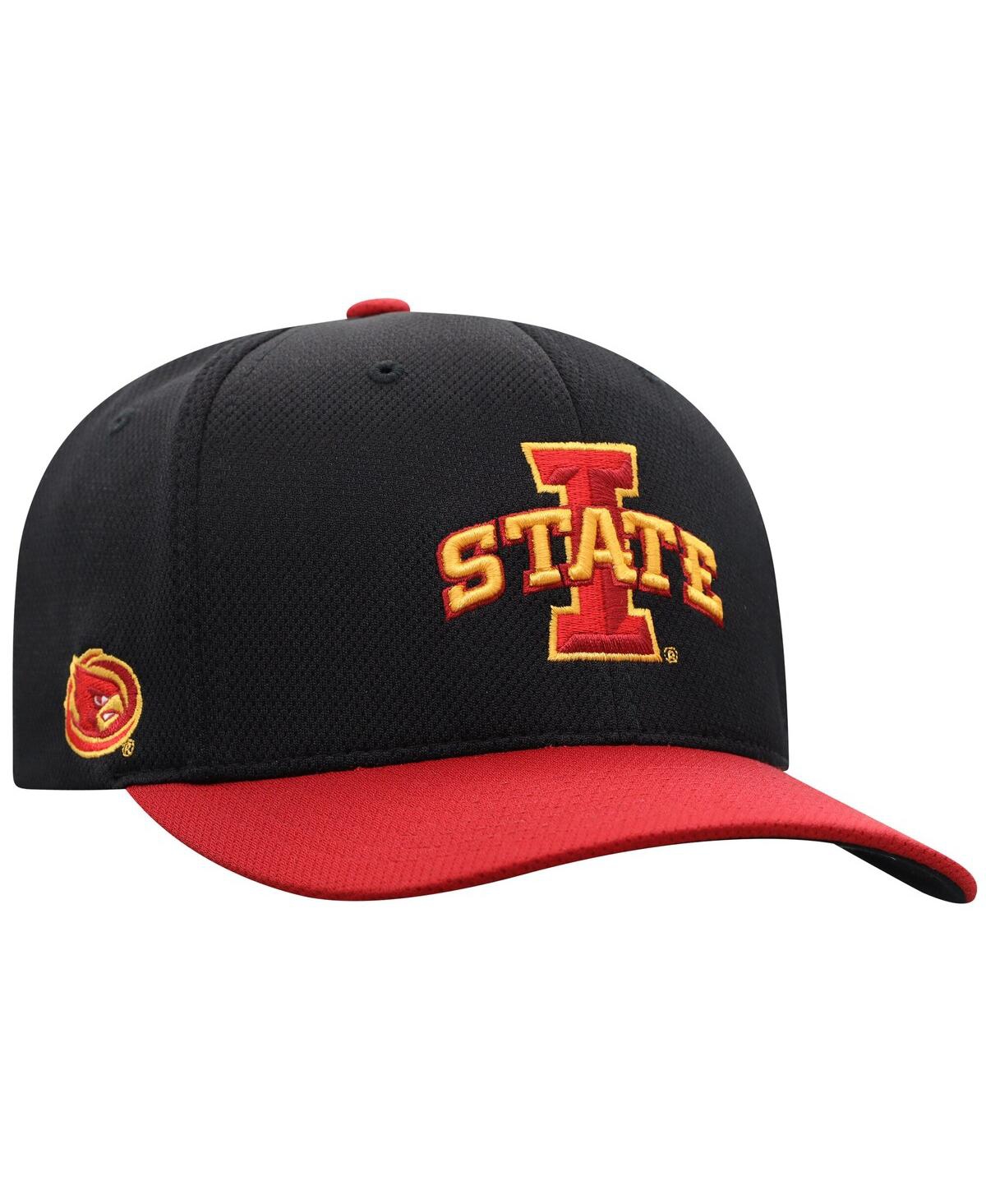 Top Of The World Men's Black Iowa State Cyclones Reflex Fitted Hat In Black