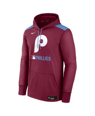 Men's Burgundy Philadelphia Phillies Authentic Collection Performance Pullover Hoodie