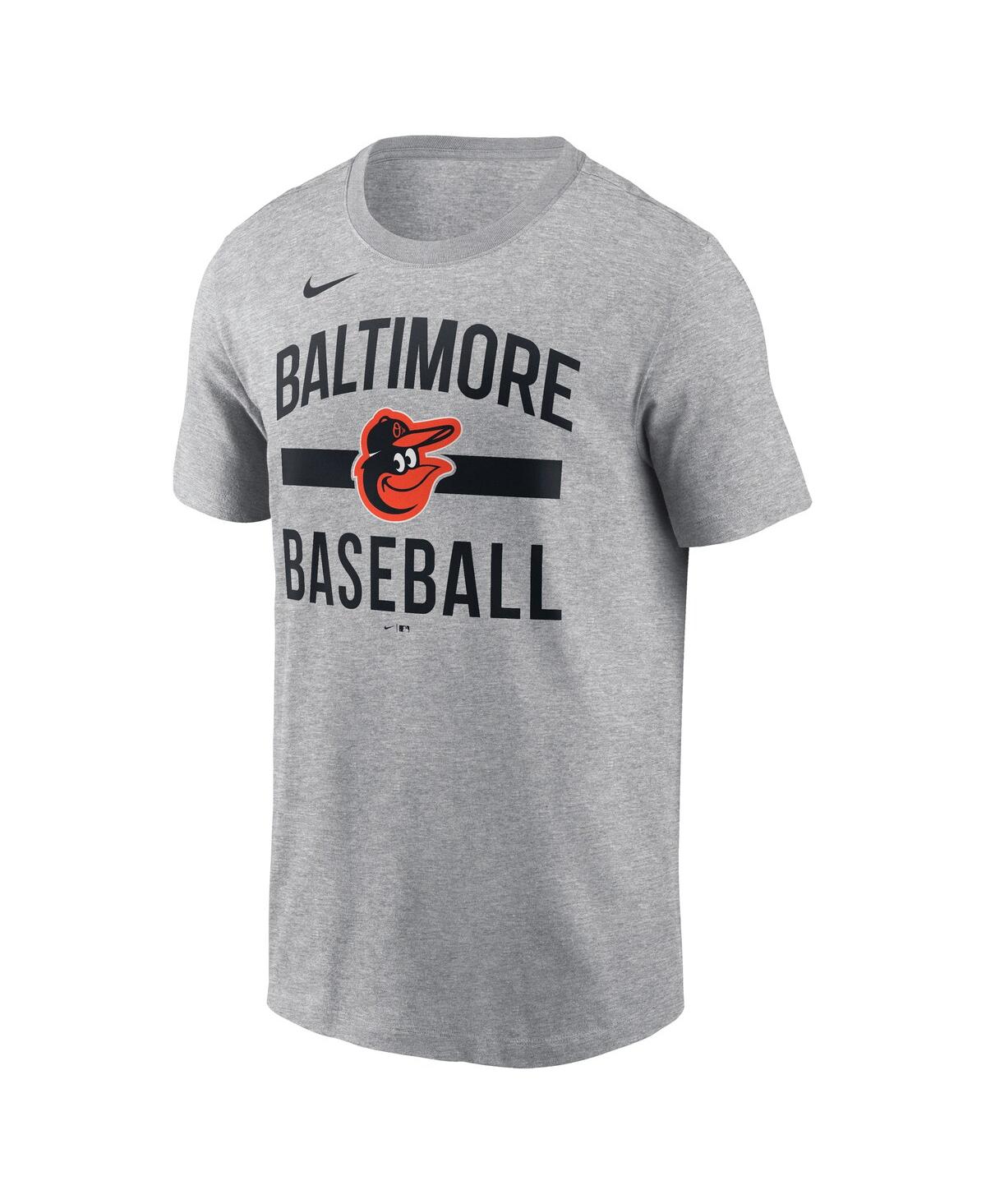 Nike Men's Heather Gray Baltimore Orioles Arched T-shirt In Gray
