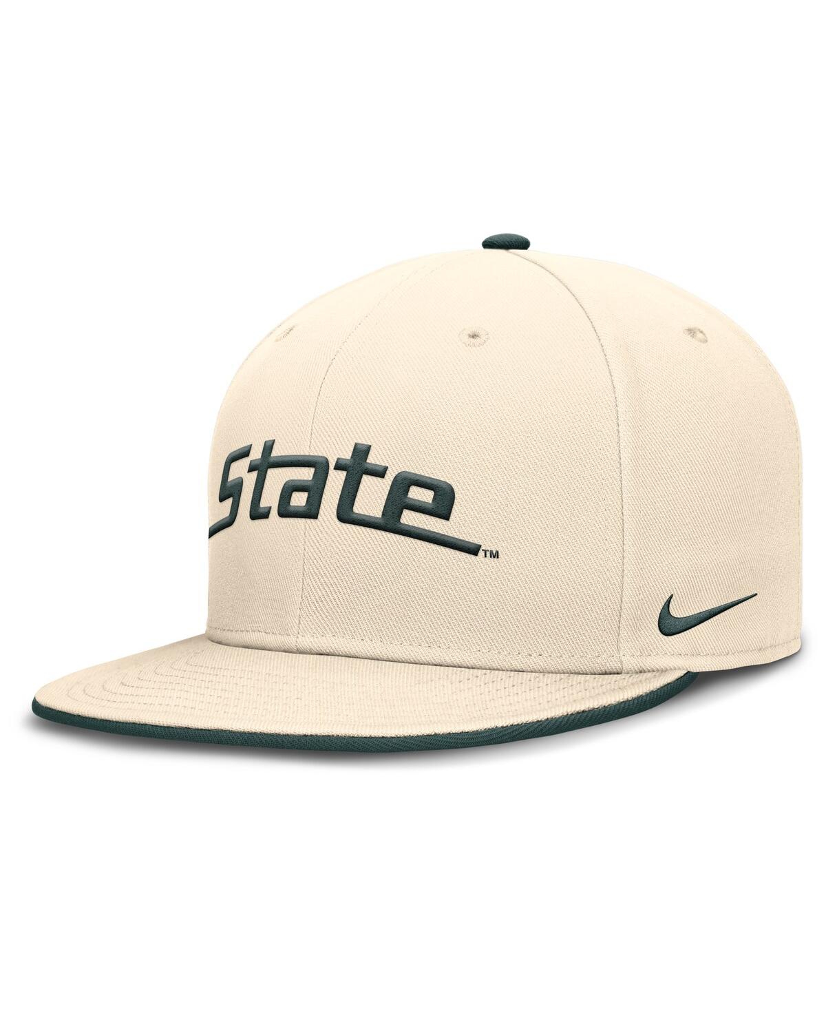 Nike Men's Natural Michigan State Spartans Primetime True Performance Fitted Hat In Natural