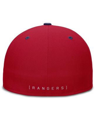 Men's Red/Royal Texas Rangers True Primetime Two-Tone Performance Fitted Hat