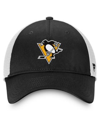 Men's Black/White Pittsburgh Penguins Core Primary Logo Trucker Adjustable Hat