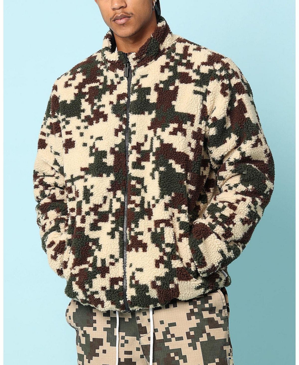 Men's Digi Sherpa Reversible Jacket - Black/camo