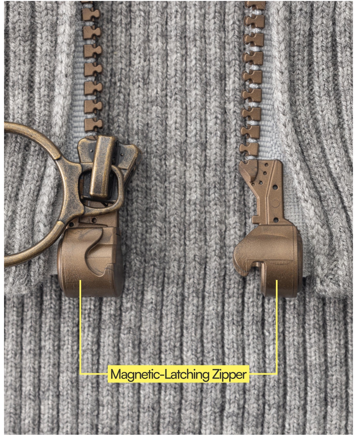 JOE & BELLA MEN'S ADAPTIVE MAGNETIC ZIP-UP SWEATER 