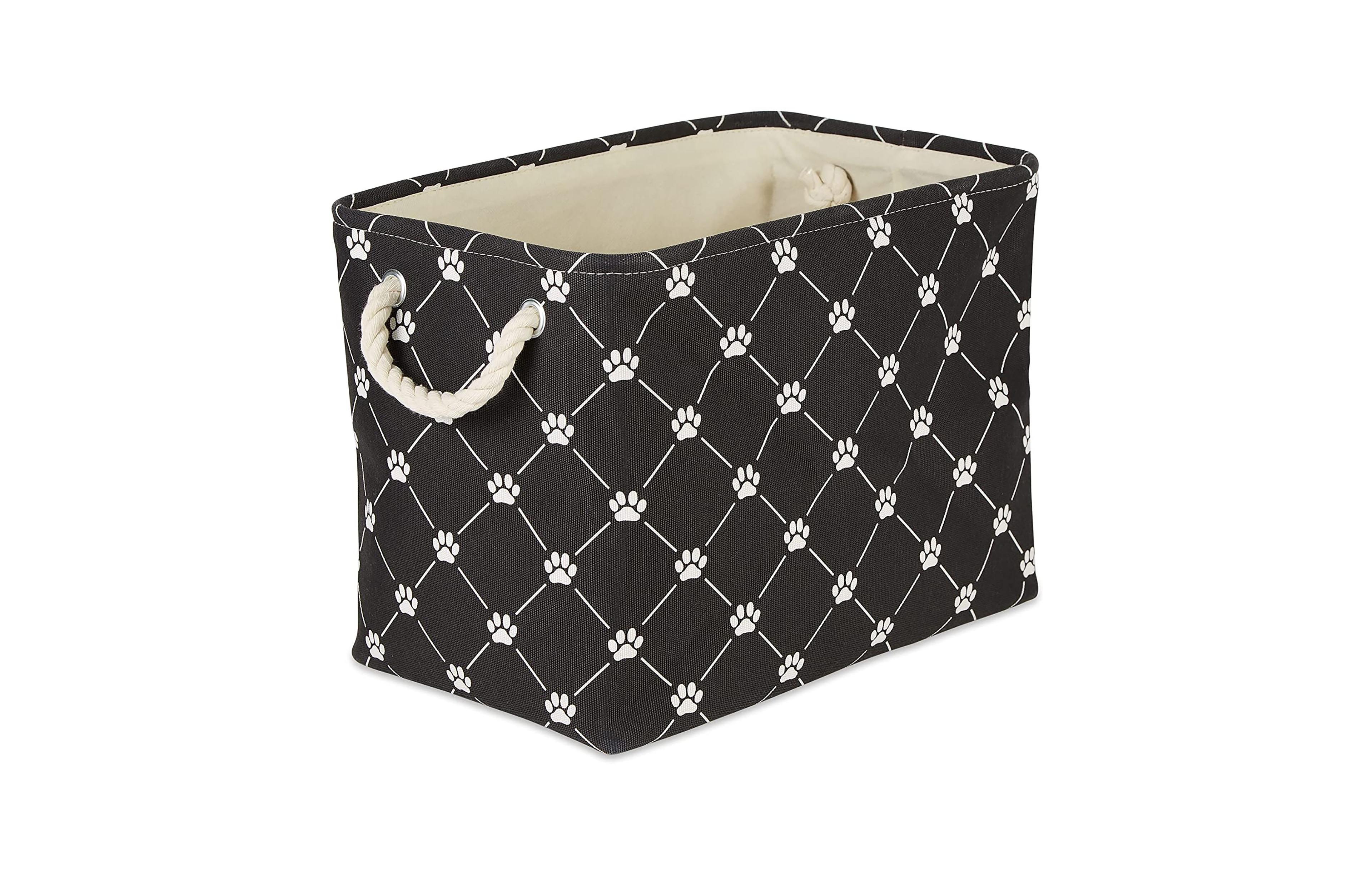 Bone Dry Collapsible Pet Storage Bin Trellis Paw Print