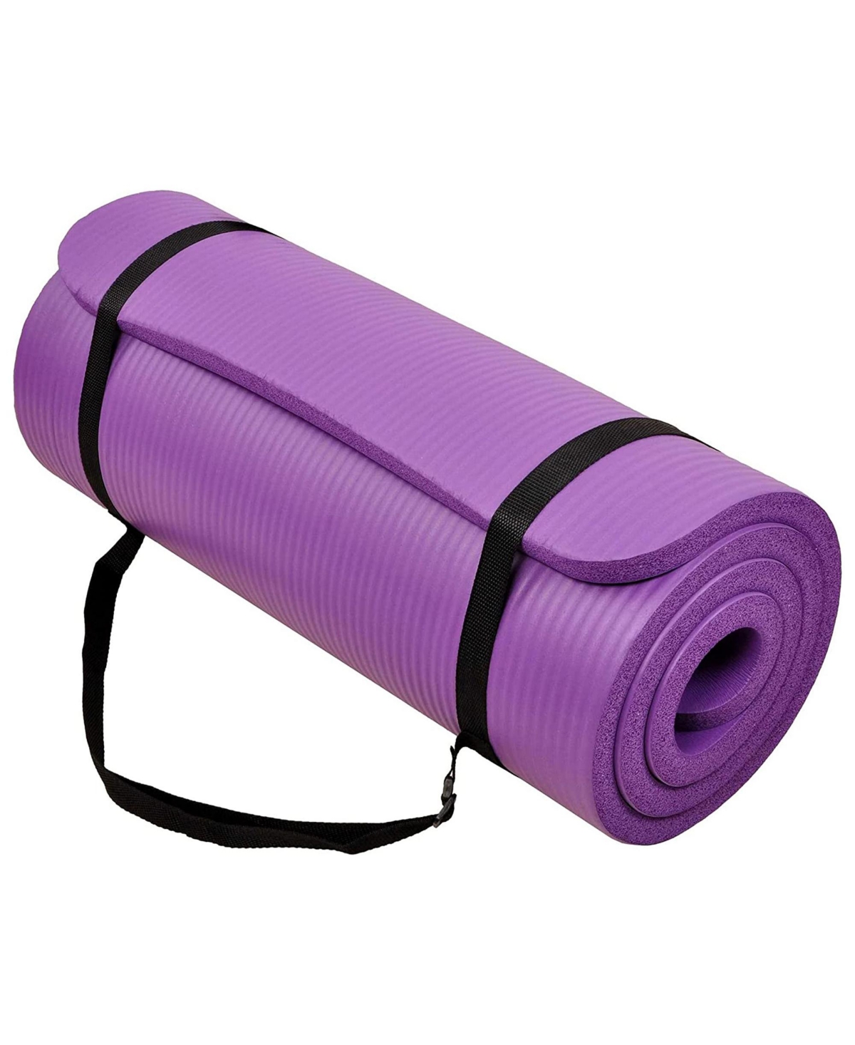 GoCloud 1" Thick Exercise Yoga Mat w/Carry Strap, Purple