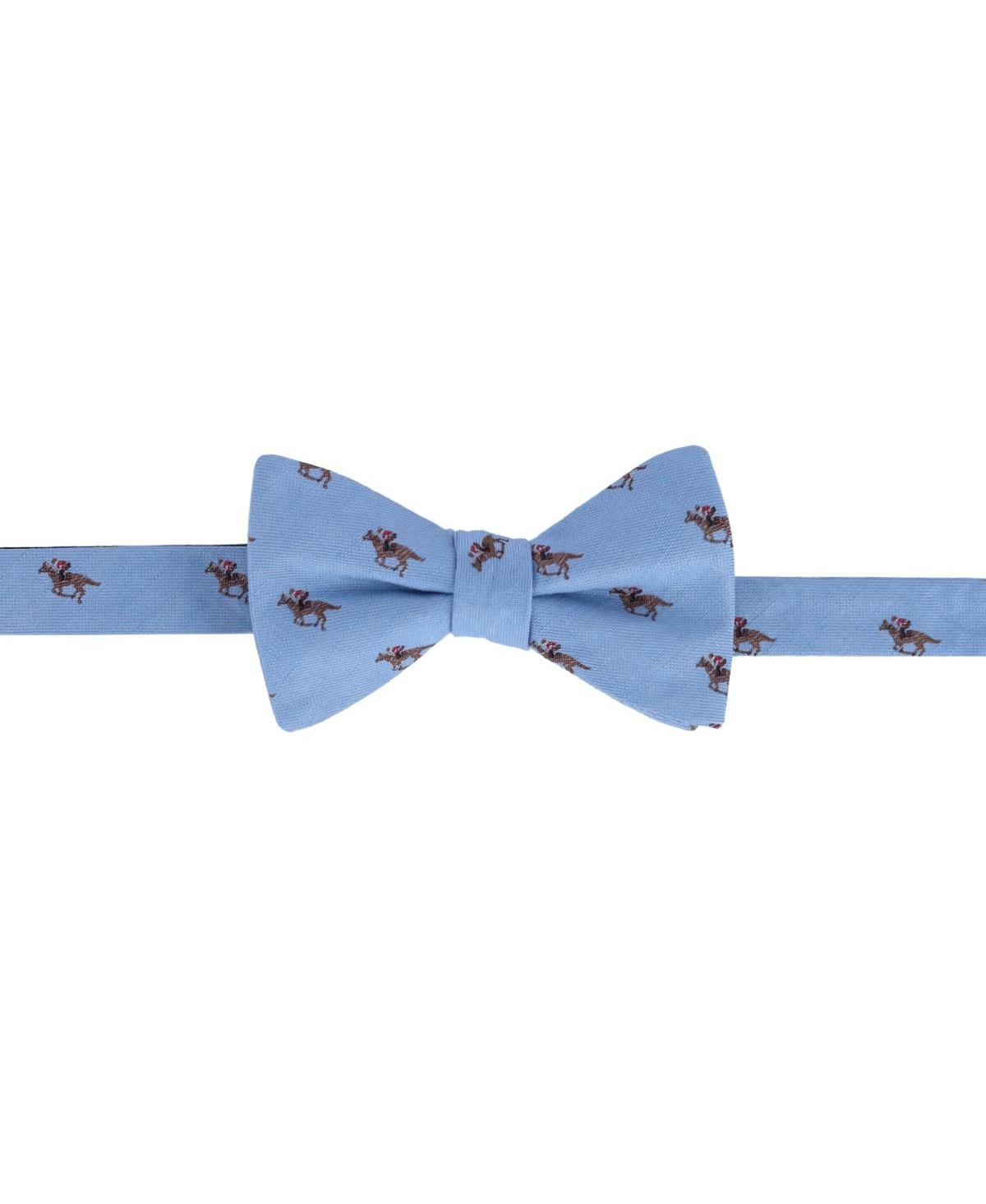 Men's Down The Stretch Racehorse Linen Blend Bow Tie - Light blue