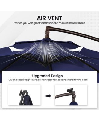 10 Ft Outdoor Cantilever UV Protective Patio Offset Umbrella for Balcony
