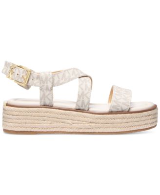 MICHAEL Lynn Leather Buckled Espadrille Sandals