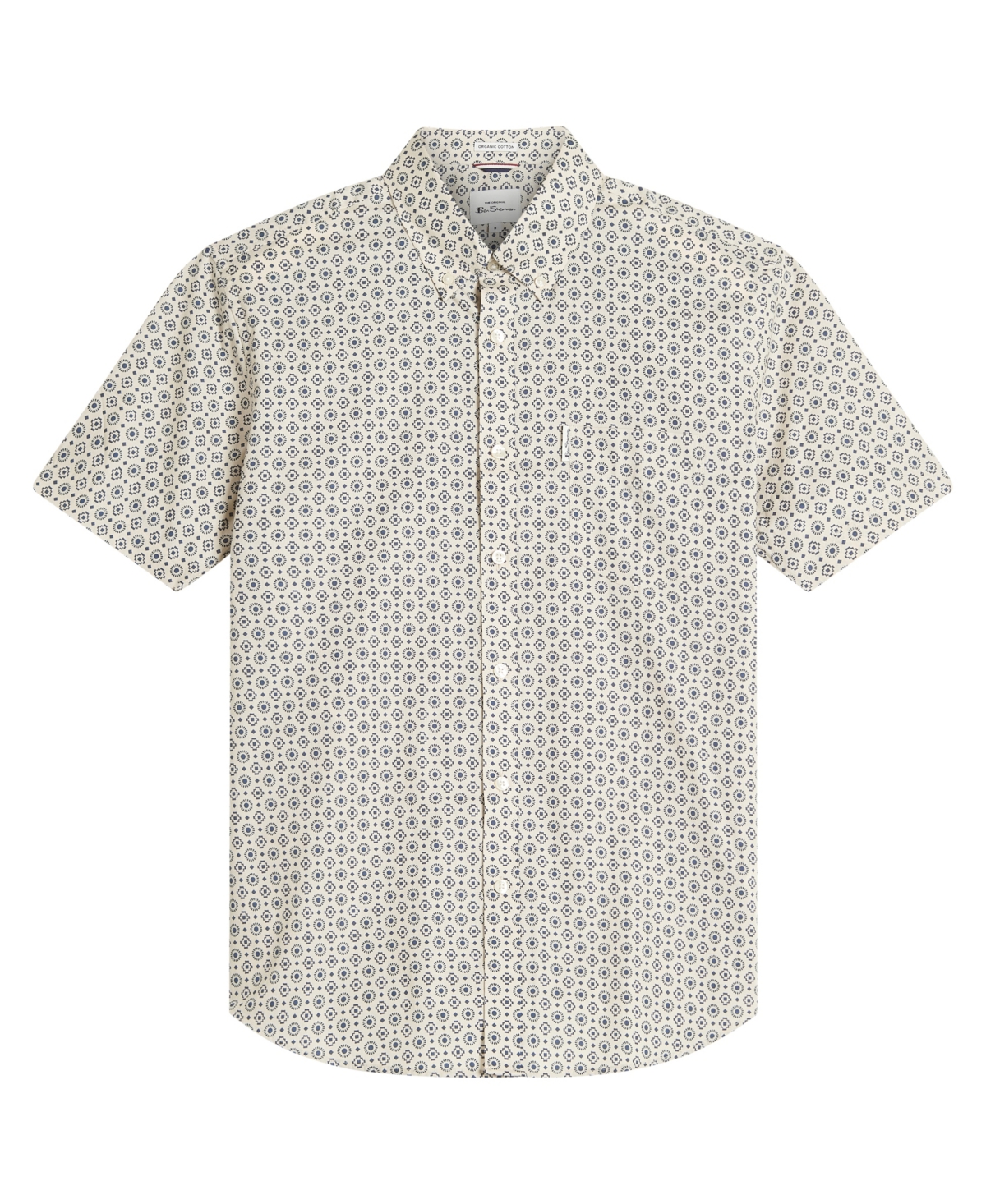 Men's Block Geo Print Short Sleeve Shirt - Light Green