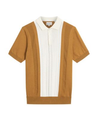 Ben Sherman - Men's Textured Block Stripe Polo Shirt