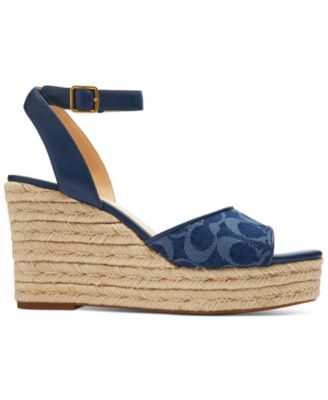 Women's Suede Espadrille Wedge Sandals