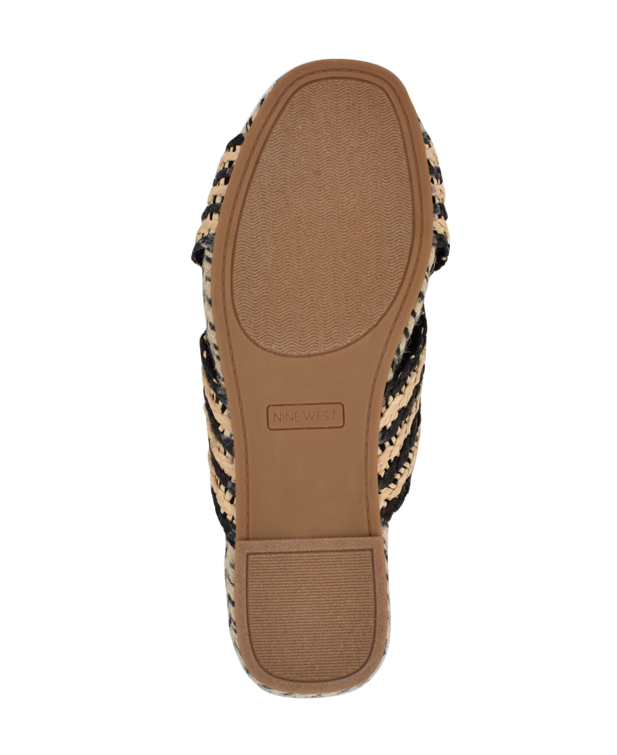 Shop Nine West Women's Animay Woven Slip-on Flat Sandals In Black,natural