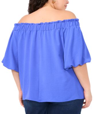 Plus Size Off-The-Shoulder Puff-Sleeve Top