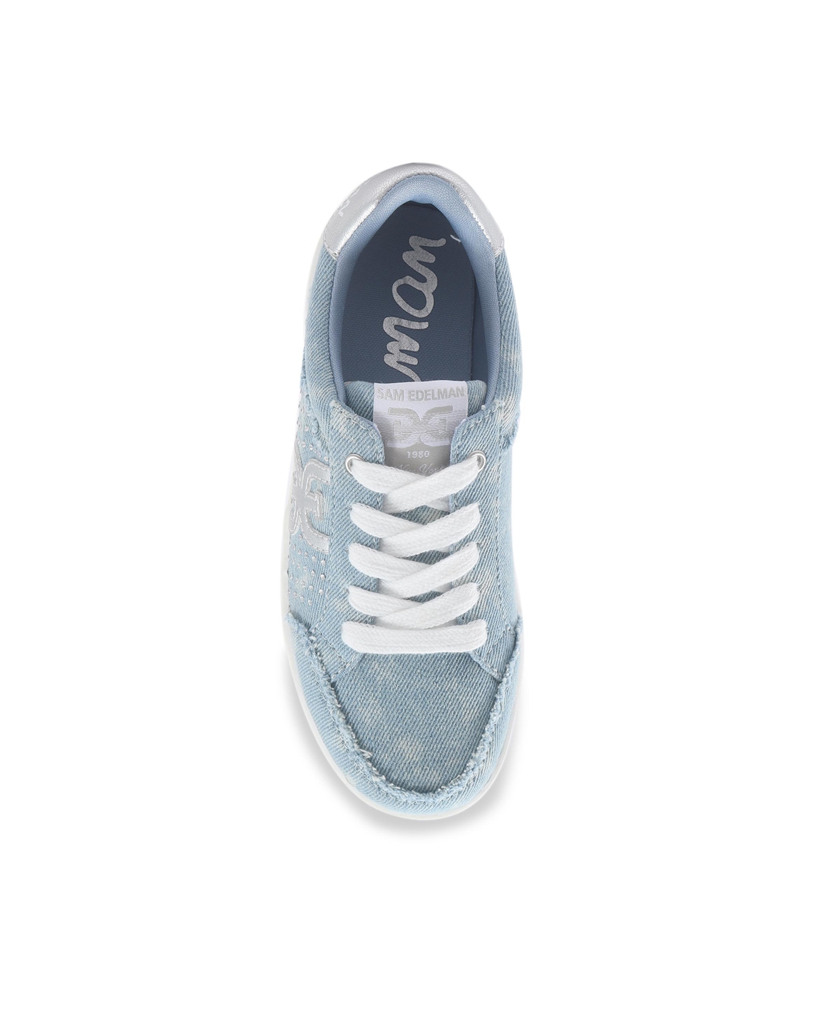Sam Edelman Little And Big Girls Tenny Josi Denim Sneakers In Blue