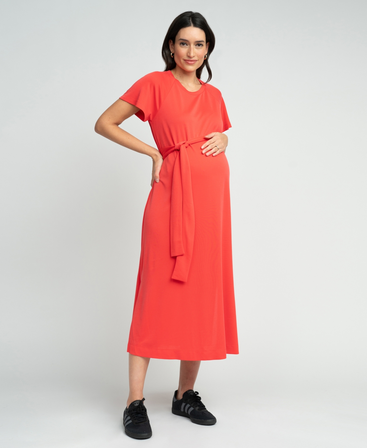 Shop Seraphine Women's Maternity T-shirt Dress In Coral