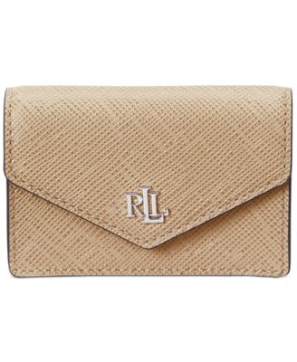 Textured Leather Small Flap Card Case