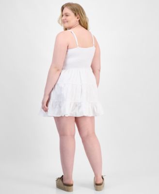 Trendy Plus Size Sleeveless Tiered Bubble Minidress