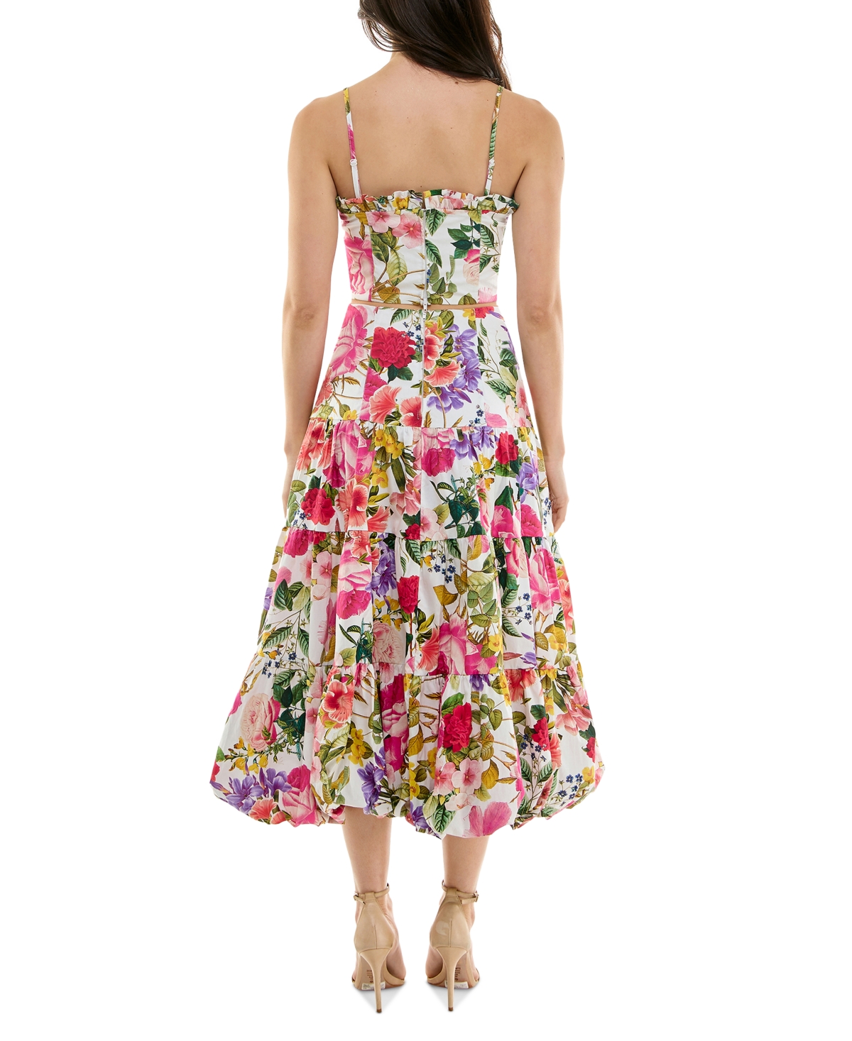 Katia Rae Juniors' 2-pc. Floral-print Cotton Dress Set, Created For Macy's In White Multi