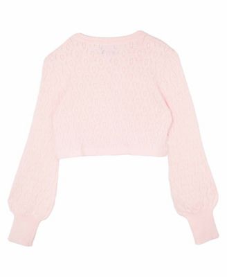 Big Girls Pointelle Crochet Cardigan