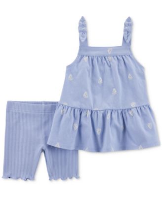 Carter's - Toddler Girls Sailboat-Print Tank Top & Shorts, 2 Piece Set