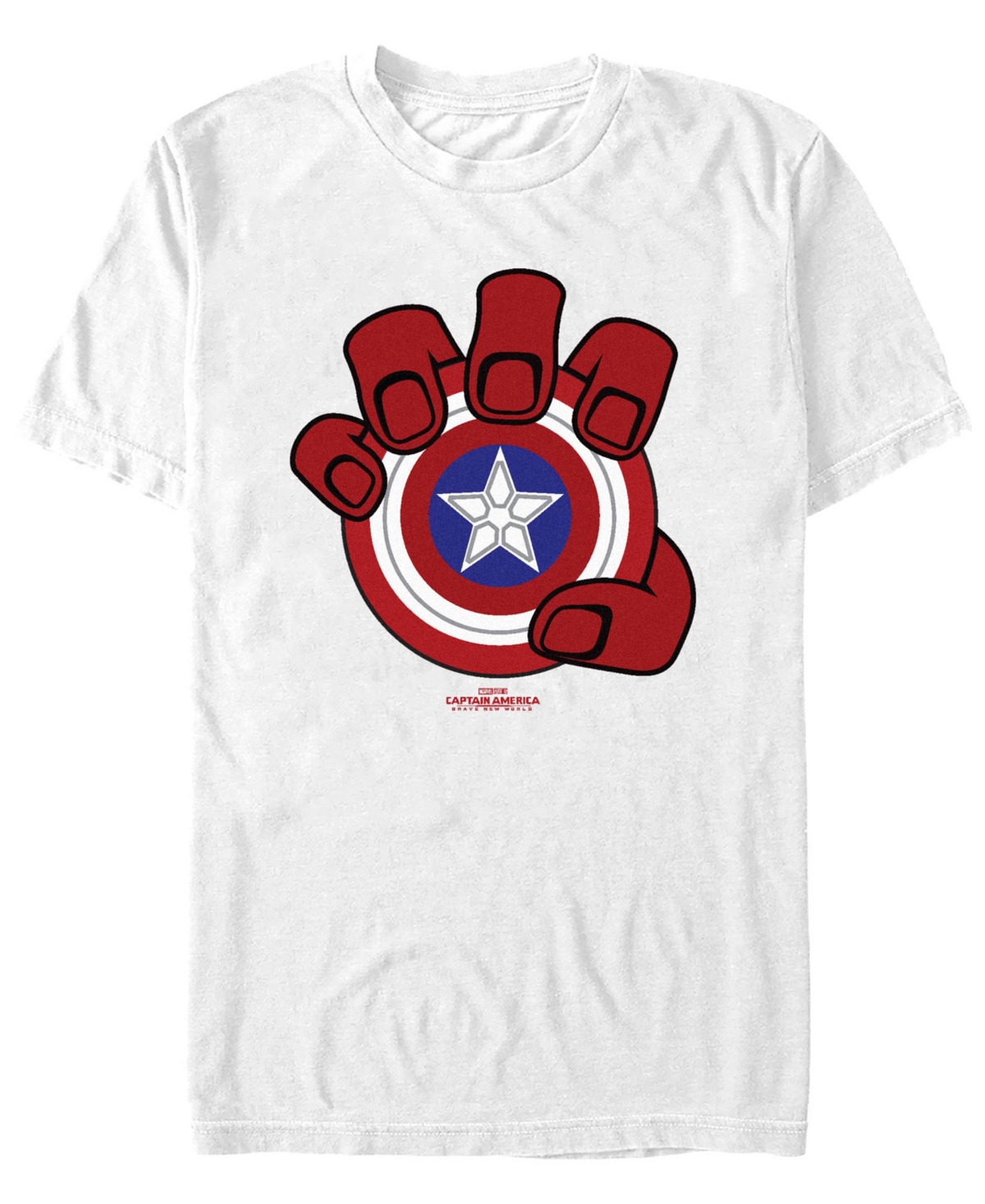 Men's Red Hand And Shield Short Sleeve T-Shirt - White