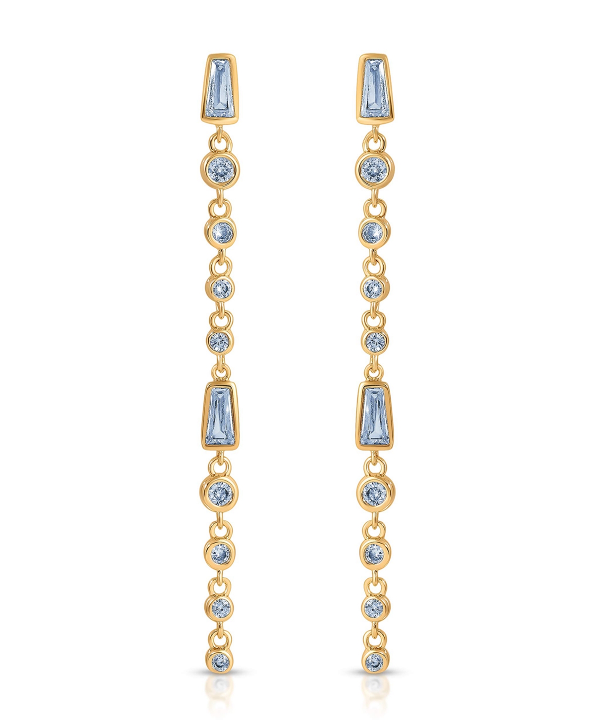 Ettika Blue Crystal Linear Earrings In Blue
