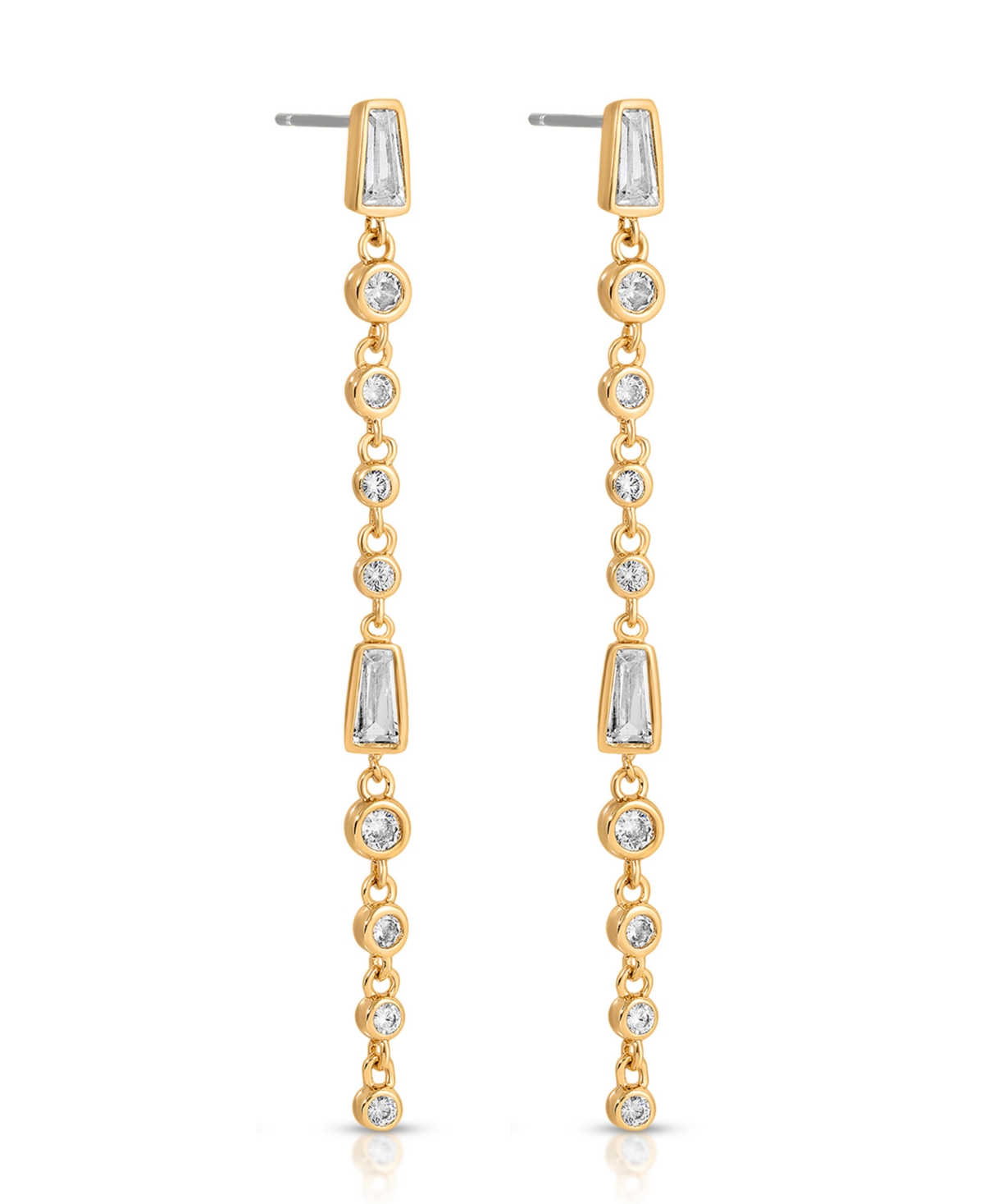 Ettika Cubic Zirconia Linear Earrings In Gold