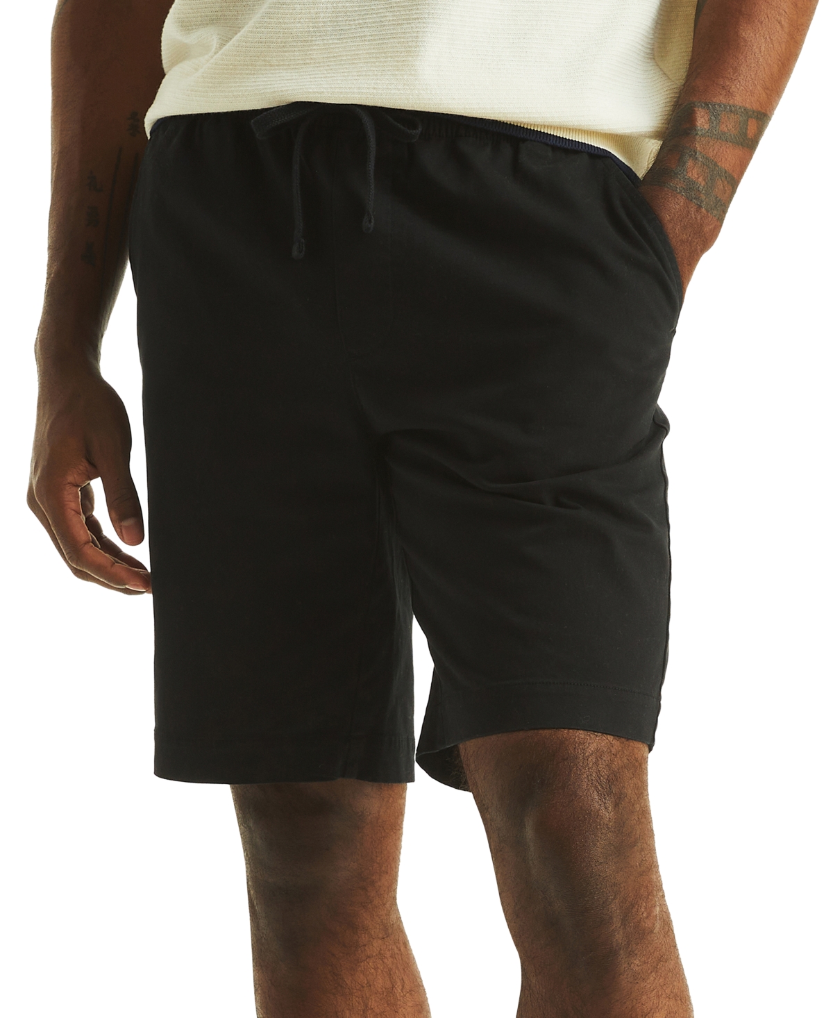 Nautica Men's Stretch Drawstring 9-1/2" Shorts In True Black