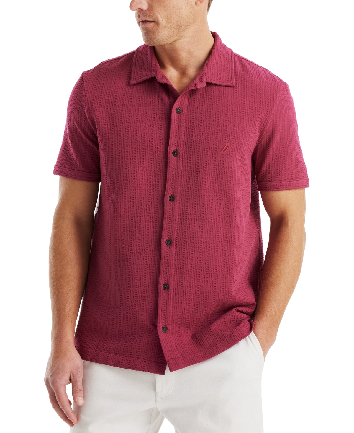 Men's Classic-Fit Seersucker Polo Shirt - Corn