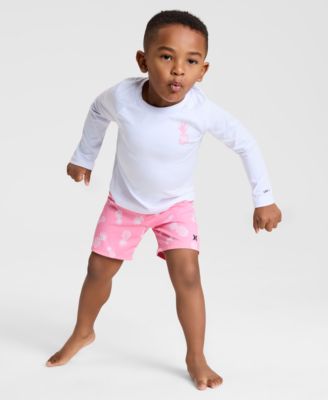 Hurley - Toddler Boys Pineapple Swim Top & Printed Swim Shorts, 2 Piece Set