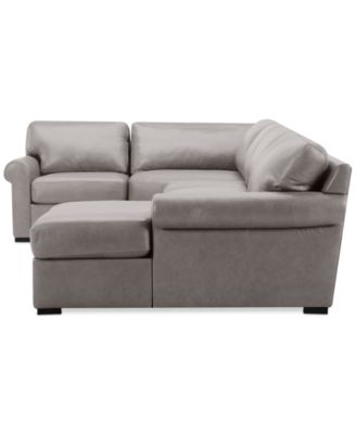 Radley Roll Arm 152" 4-Pc. Leather Wedge Corner Chaise Sectional