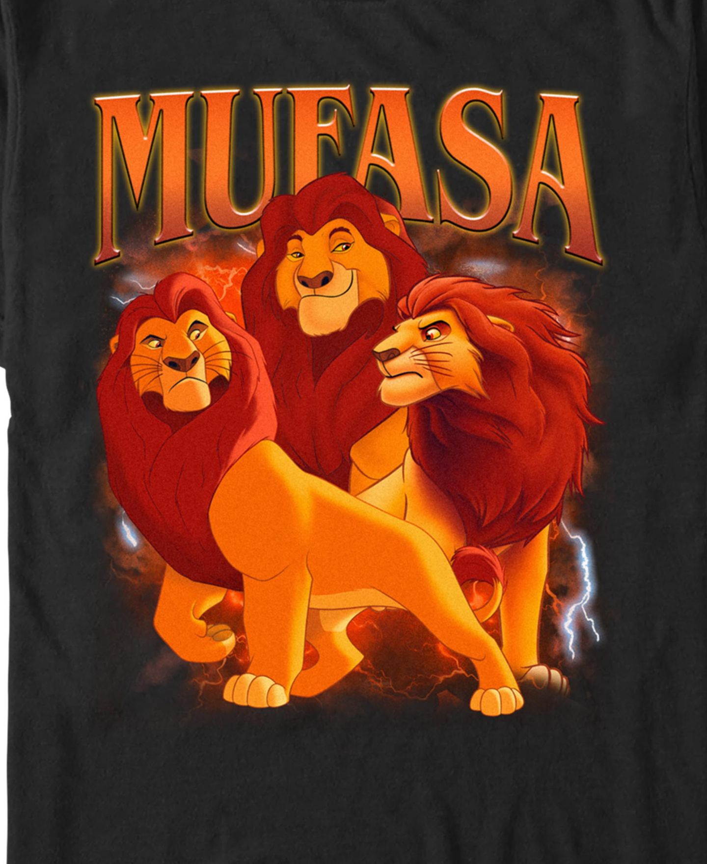 Мужская футболка Lion King Y2K Mufasa Short Sleeve, цвет: Чёрный — фото 3