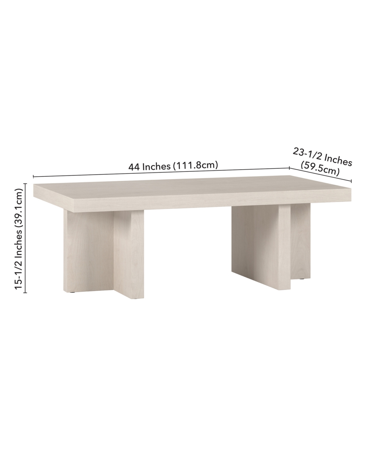 HUDSON & CANAL 44" DIMITRA WIDE RECTANGULAR COFFEE TABLE 