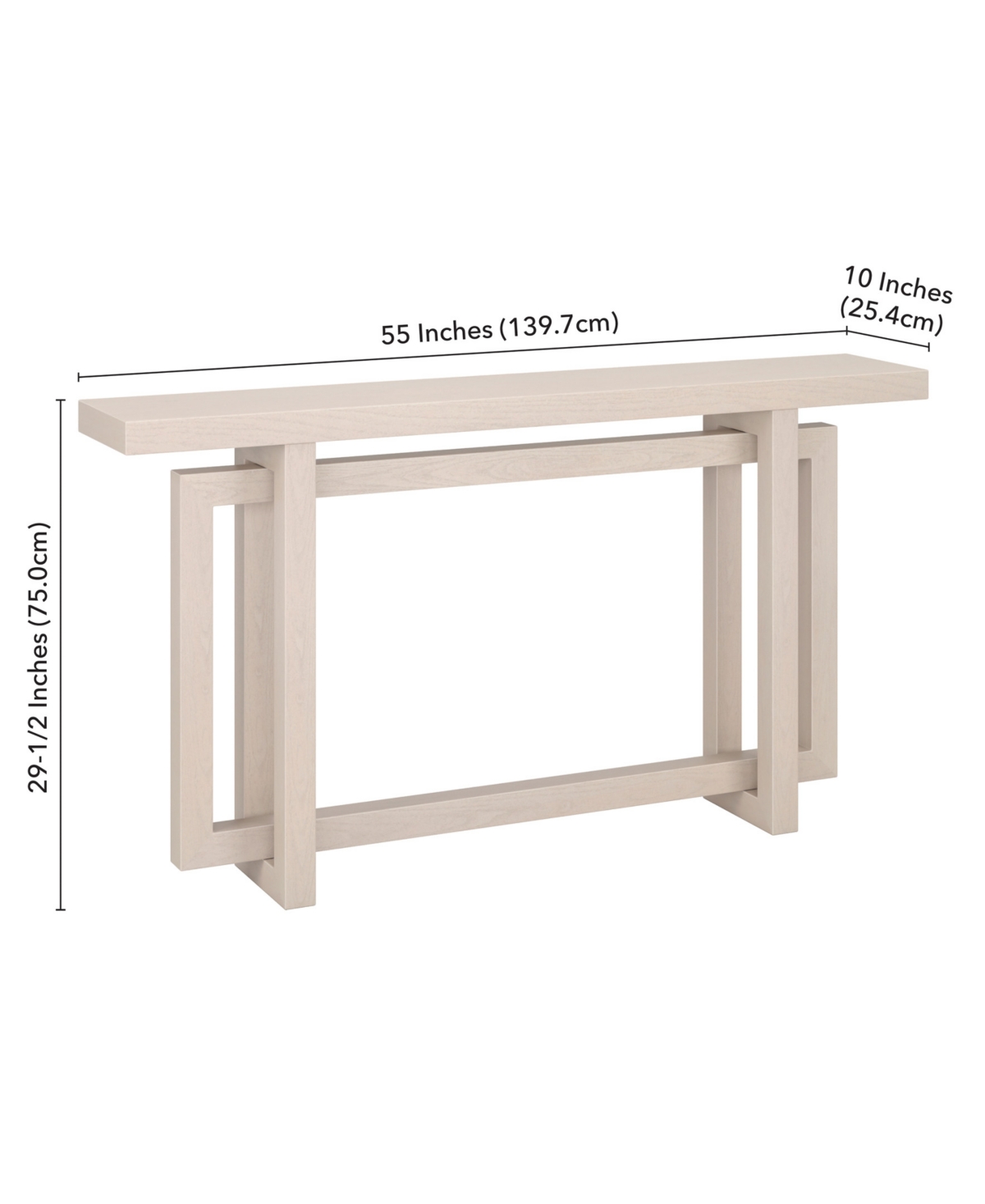 Hudson & Canal 55" Breslow Wide Rectangular Console Table In Alder White