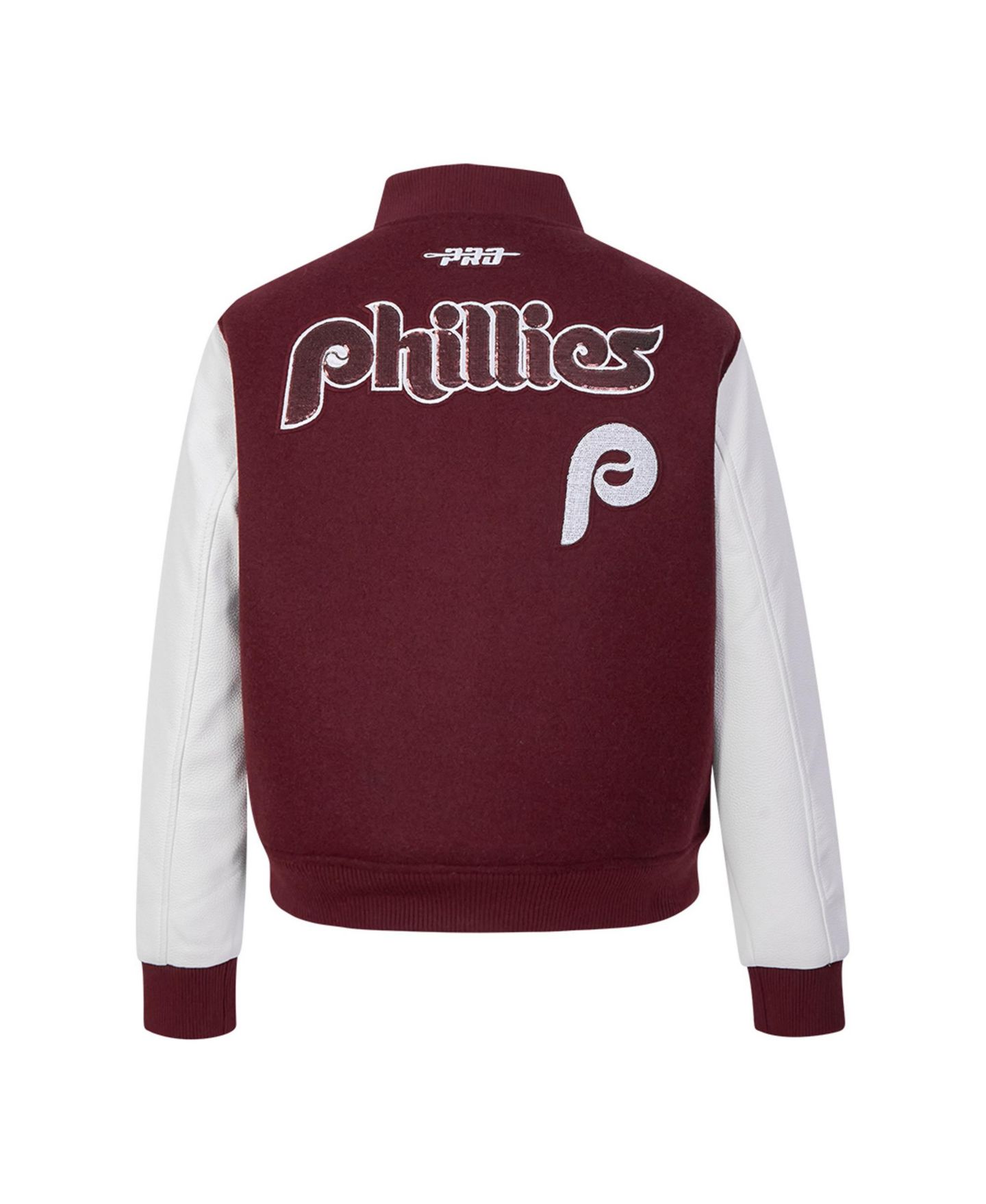 Женская куртка Pro Standard Burgundy Philadelphia Phillies Game Day Classics Wool Varsity — фото 2