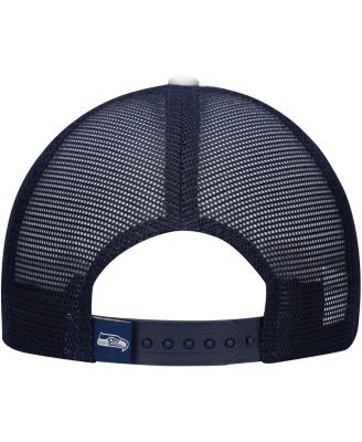 Big Boys and Girls College Navy Seattle Seahawks Sport Night Color Block 9FORTY A-Frame Trucker Adjustable Hat