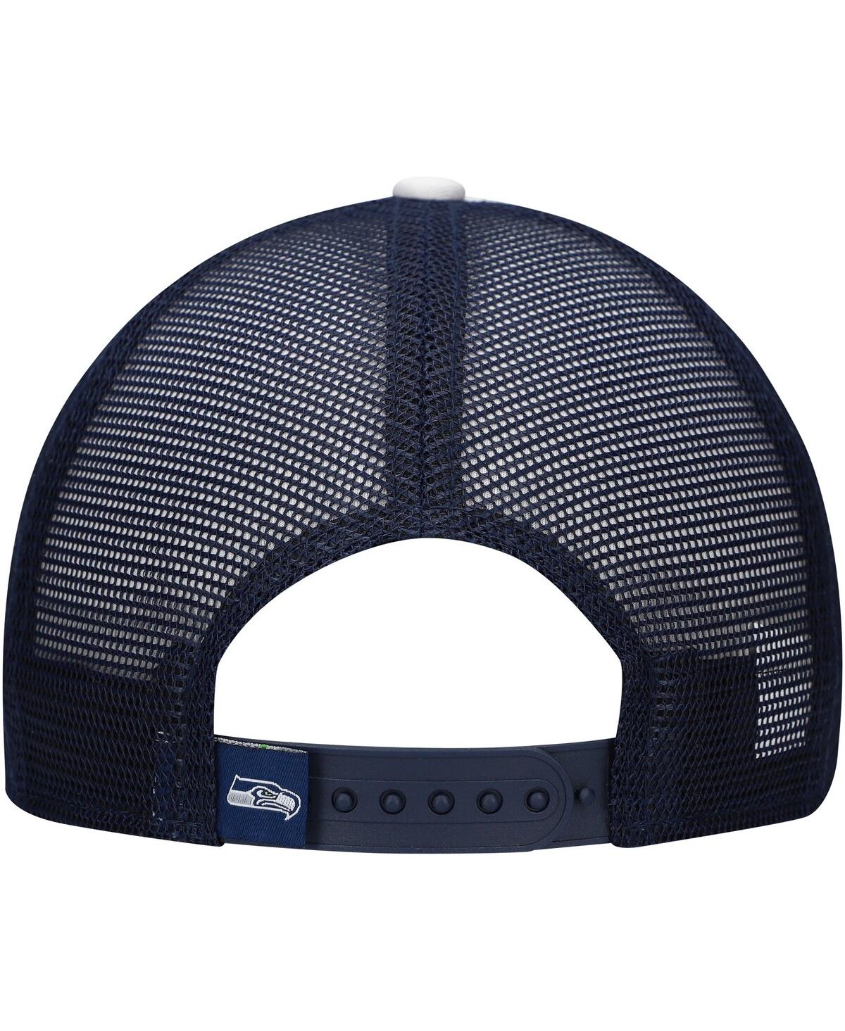 New Era Big Boys And Girls College Navy Seattle Seahawks Sport Night Color Block 9forty A-frame Trucker Adju In College Navy