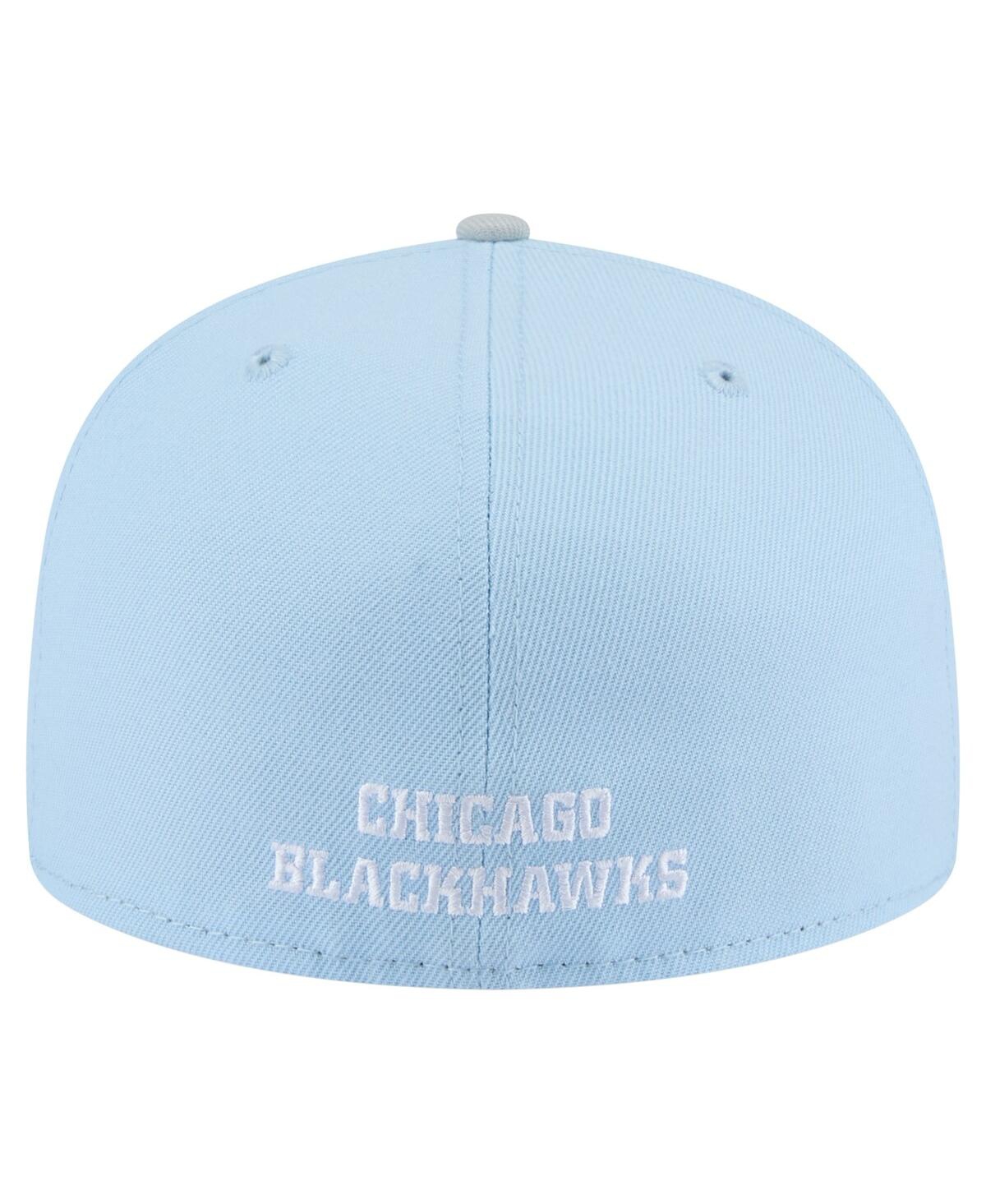 New Era Men's Light Blue/gray Chicago Blackhawks Color Pack Two-tone 59fifty Fitted Hat In Light Blue