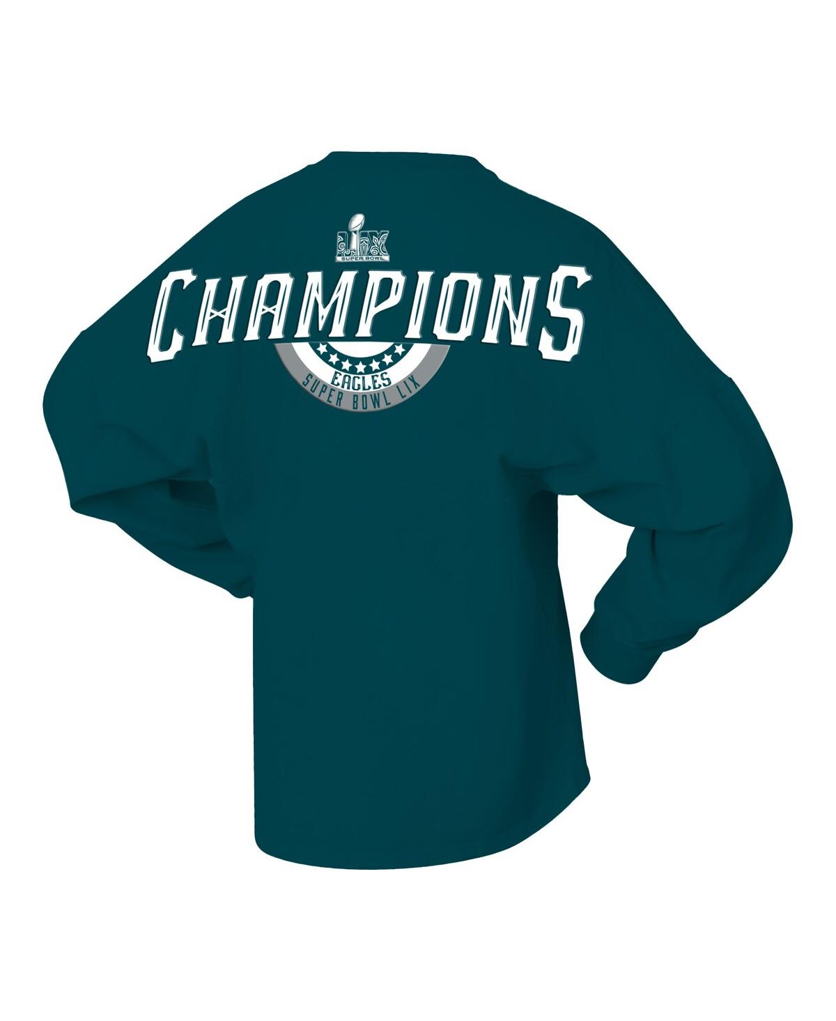 Fanatics Women's Midnight Green Philadelphia Eagles Super Bowl Lix Champions Lace-up Spirit Jersey Long Sleev In Green