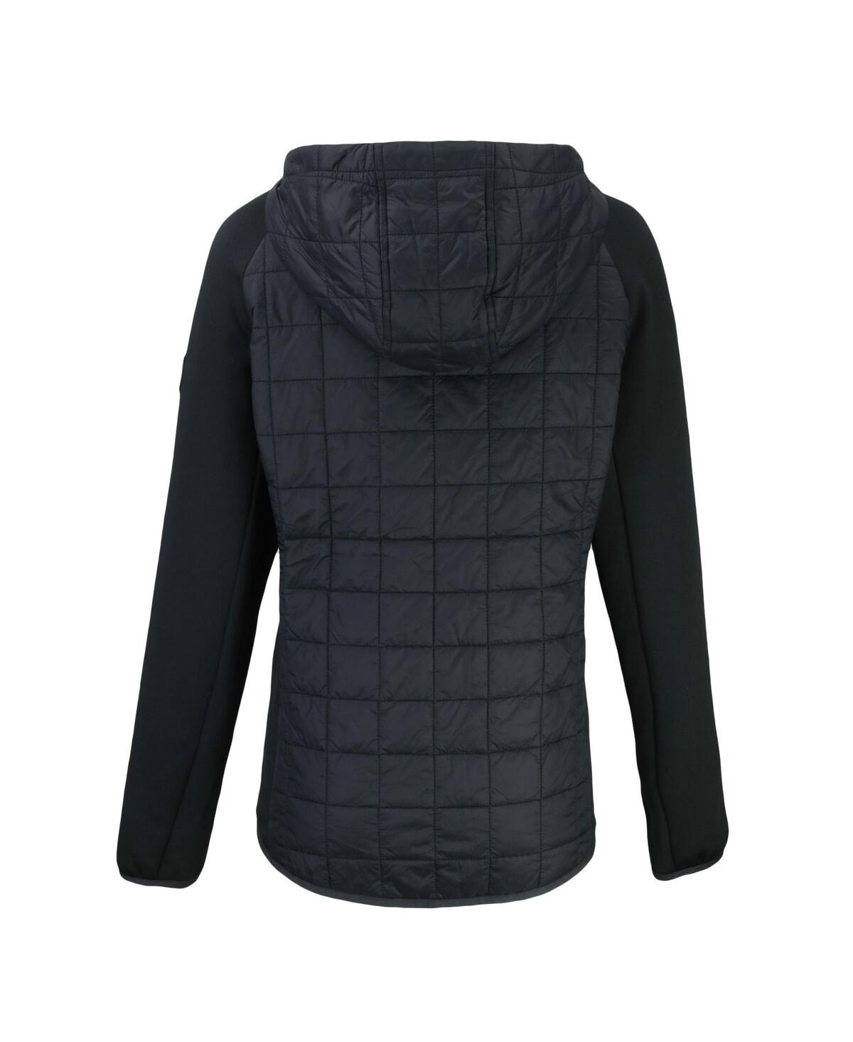 CUTTER & BUCK WOMEN'S BLACK CHICAGO BEARS RAINIER PRIMALOFT ECO HYBRID FULL-ZIP HOODIE JACKET 