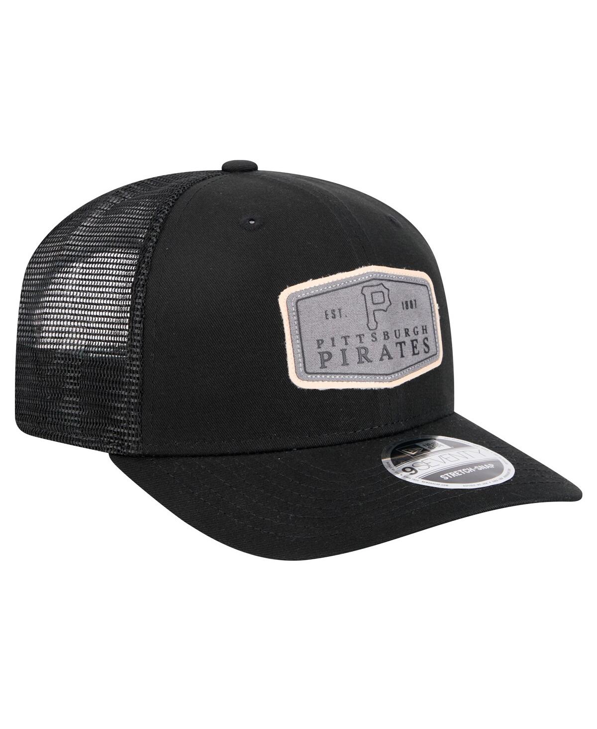 NEW ERA MEN'S GRAY PITTSBURGH PIRATES LABELED 9SEVENTY STRETCH-SNAP ADJUSTABLE HAT 