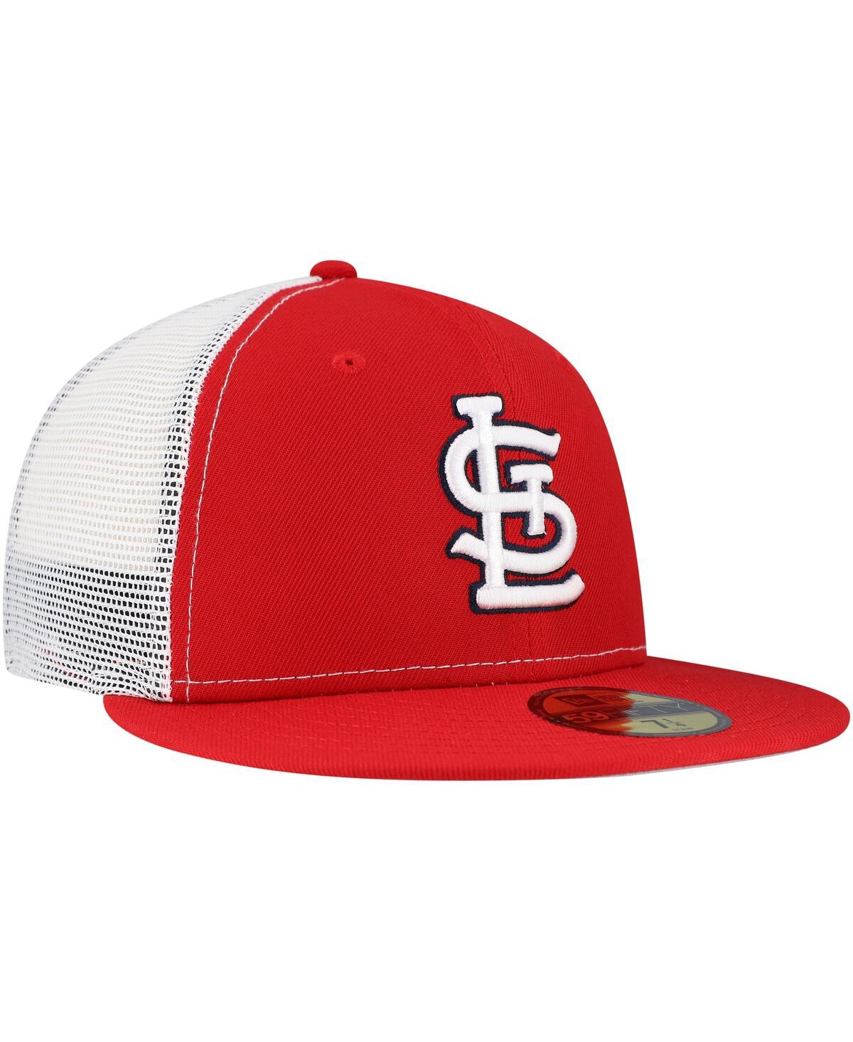 New Era Men's Red St. Louis Cardinals Team Color 59fifty Trucker Fitted Hat In Red