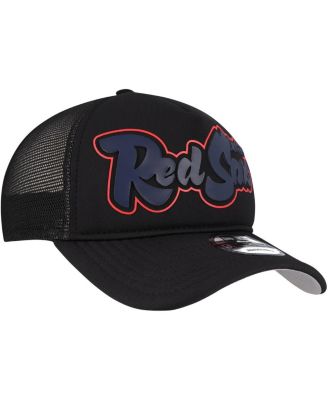 Men's Black Boston Red Sox Retro Bold A-Frame Trucker 9FORTY Adjustable Hat