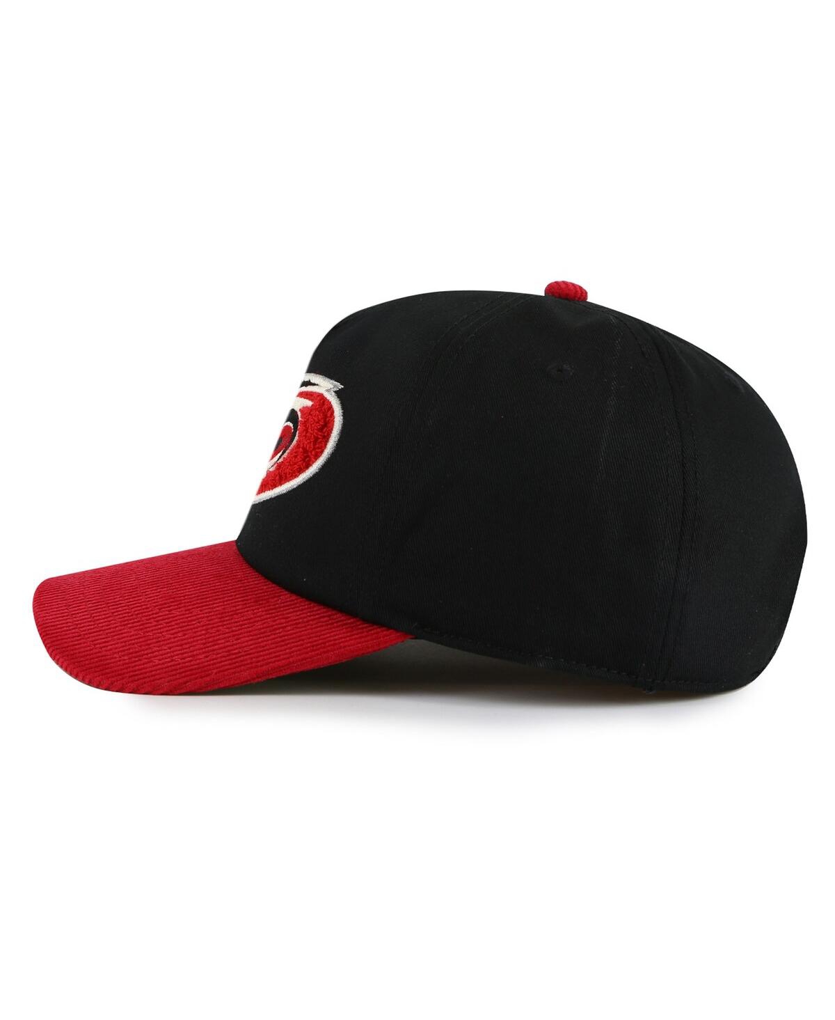 AMERICAN NEEDLE MEN'S BLACK/RED CAROLINA HURRICANES BURNETT ADJUSTABLE HAT 