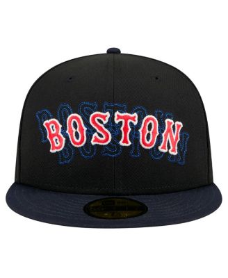Men's Black Boston Red Sox Shadow Stitch 59FIFTY Fitted Hat