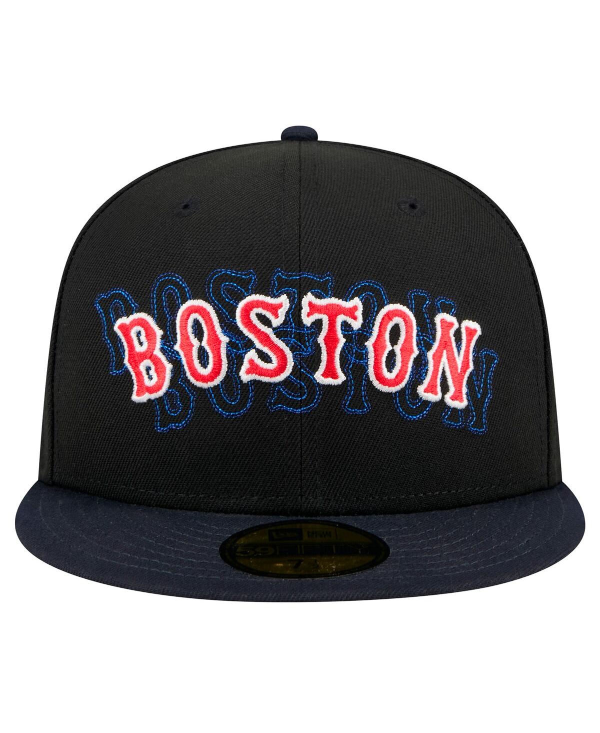 Shop New Era Men's Black Boston Red Sox Shadow Stitch 59fifty Fitted Hat