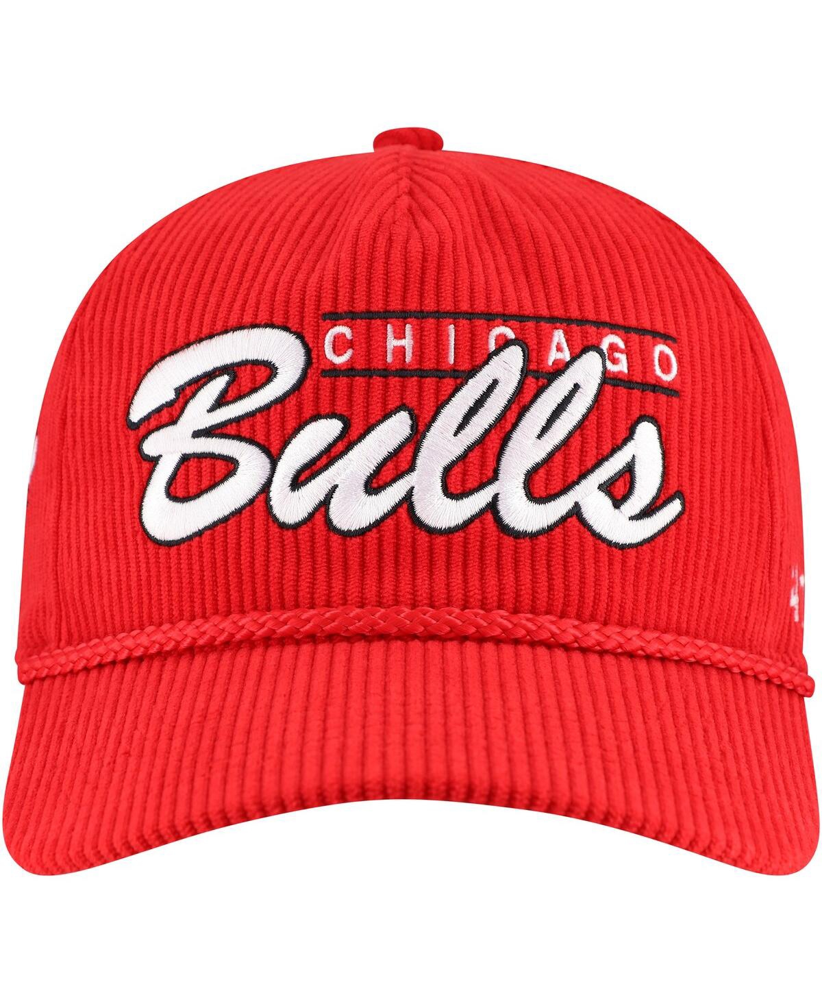 Shop 47 Brand Men's Red Chicago Bulls Double Header Sidepatch Cord Hitch Adjustable Hat