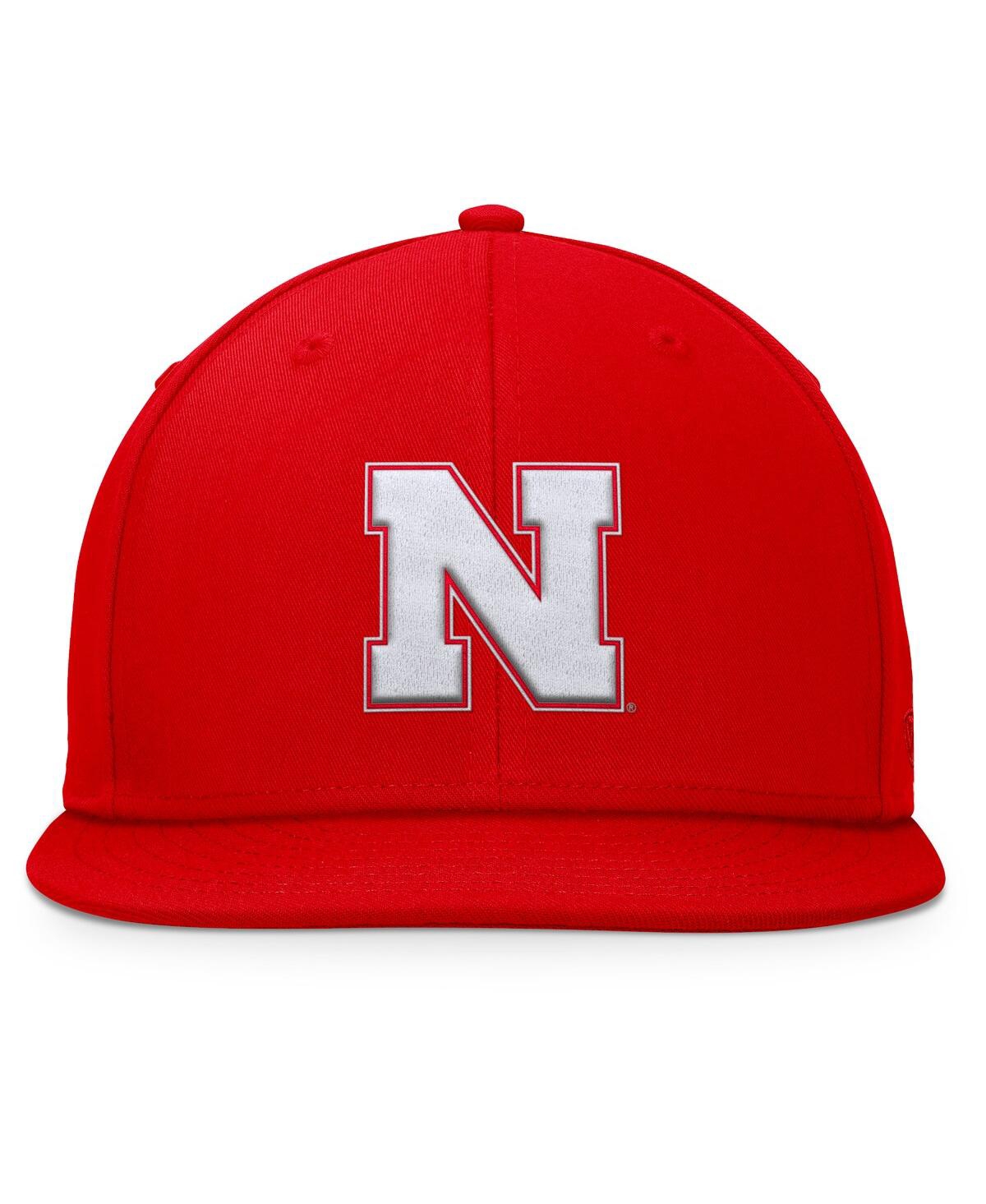 Top Of The World Men's Scarlet Nebraska Huskers Fundamental Snapback Hat In Scarlet